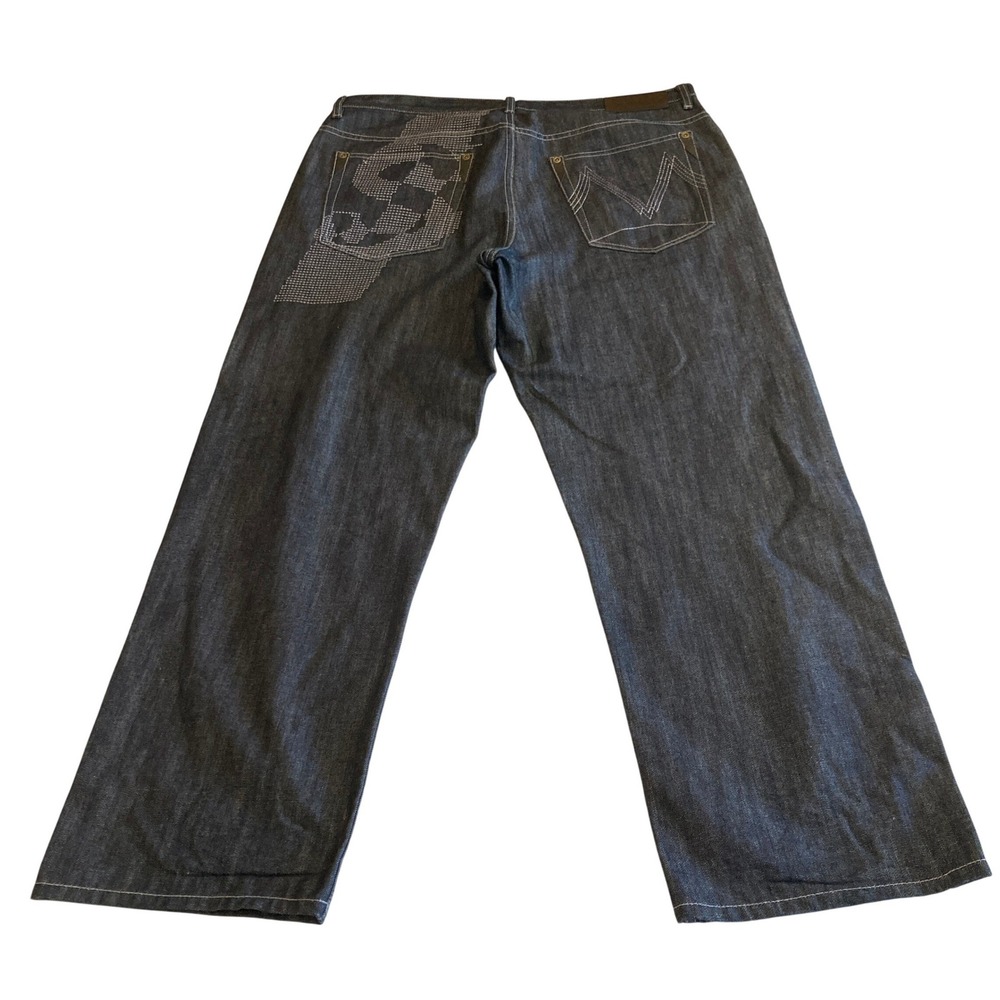 Sean John Jeans Mens 38x33.5 Dark Wash Straight Leg 100% Cotton Indigo‎ Denim